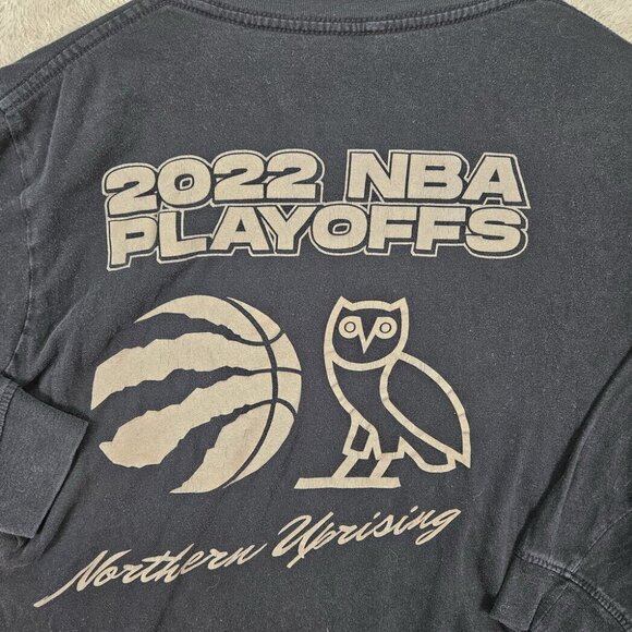 Octobers Very Own OVO Toronto Raptors 2022 NBA Playoffs T-Shirt Men's Sz M Black - Picture 7 of 10